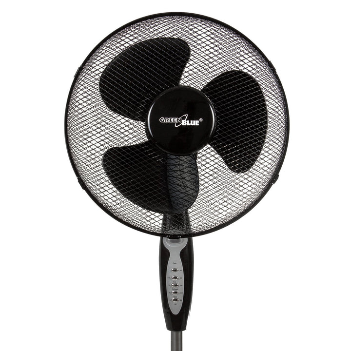 GreenBlue GB580 Floor fan 40W with 3 levels of airflow 1.25m high 1.5m with remote control and timer up to 7.5h GB580