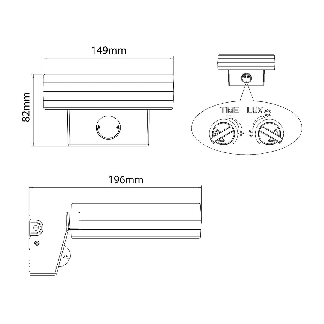 Maclean Energy MCE365 LED wall lamp with PIR sensor - PC + ALU, 20W (1700lm) Neutral White 4000K IP65 gray