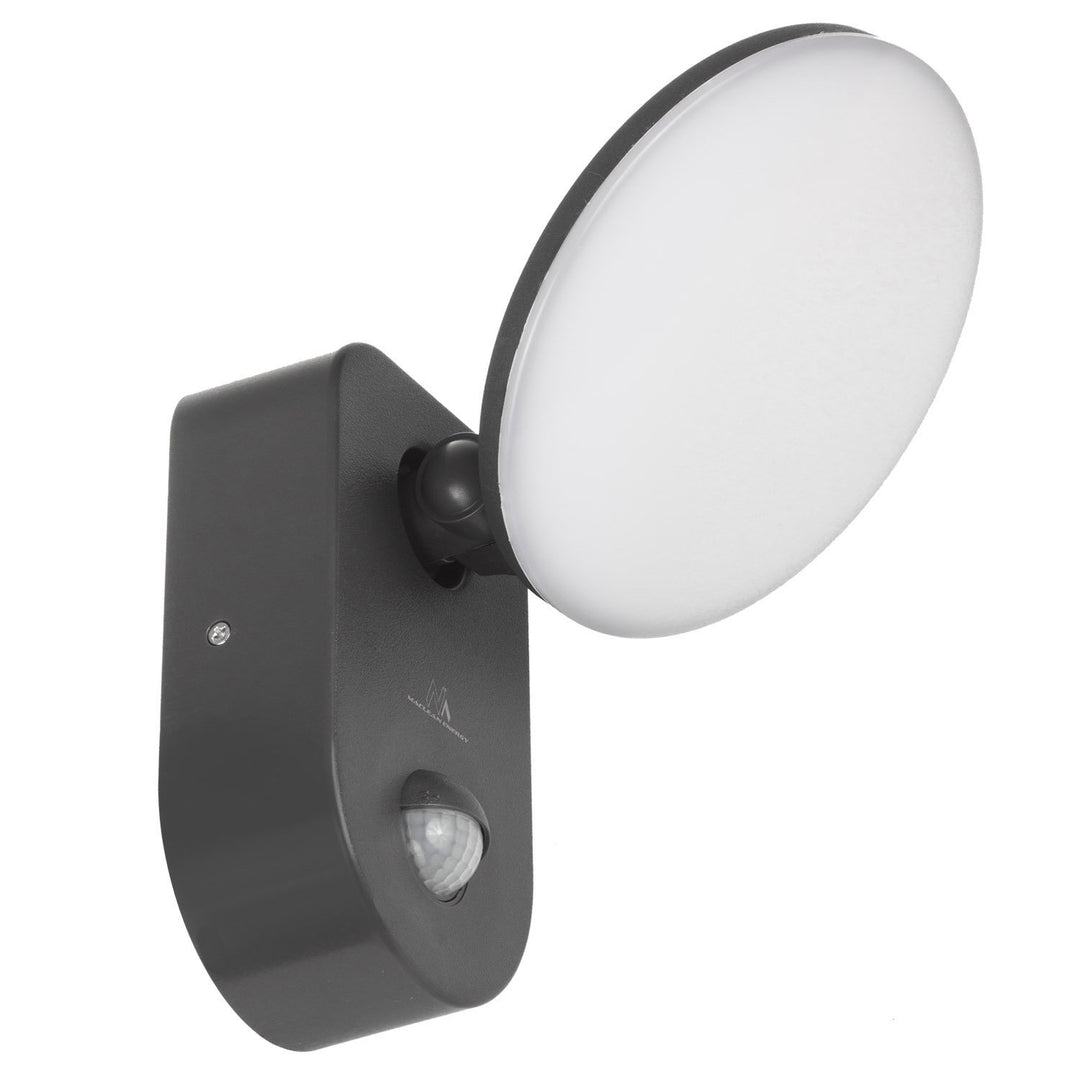 Maclean Energy MCE367 LED wall lamp with PIR sensor - PC + ALU, 15W (1100lm) Neutral White 4000K IP65 gray