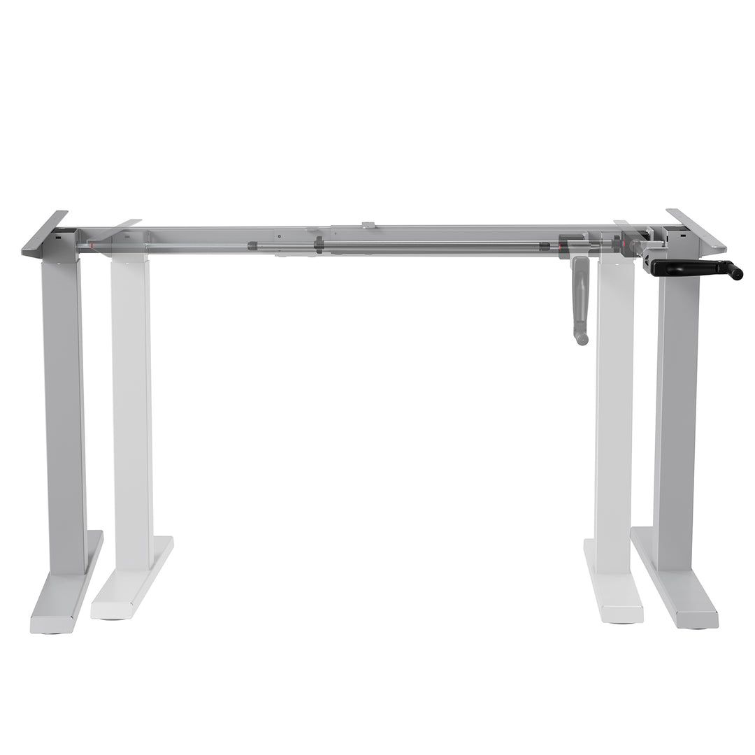 Ergo Office ER-402G Manual Height Adjustment Desk Table Frame Without Top for Standing and Sitting Work Grey