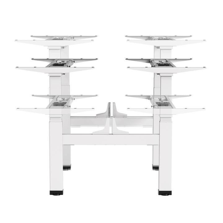 Ergo Office electric double height adjustable desk, max height 128cm, max 125kg x2, without standing/sitting top (2 parts), white, ER-404W