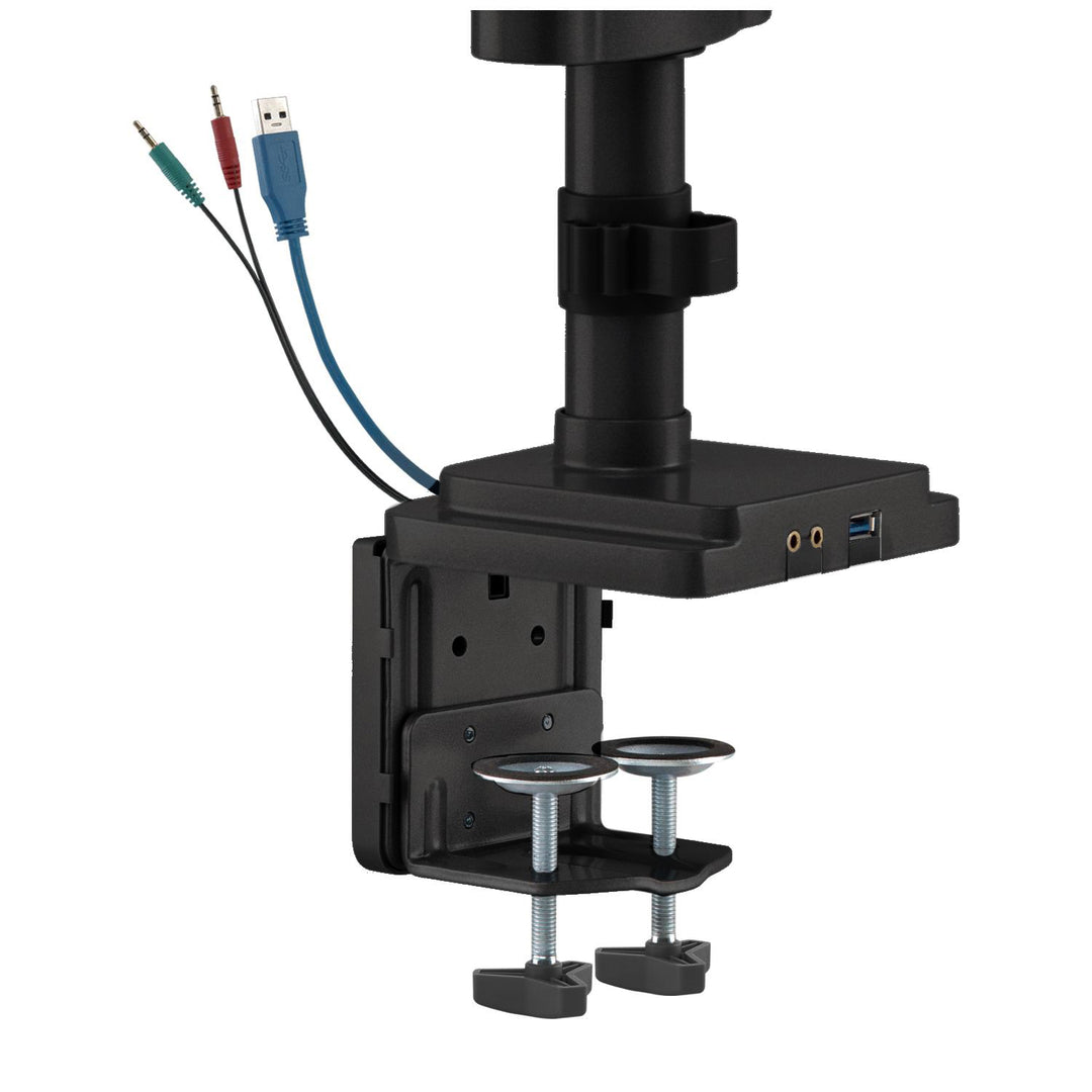 Ergo Office ER-408B Bracket for 3 Monitors Desk Mount 1x USB 3.0 Arm Adjustable Swivel Tilt Rotateable 13" - 32" VESA