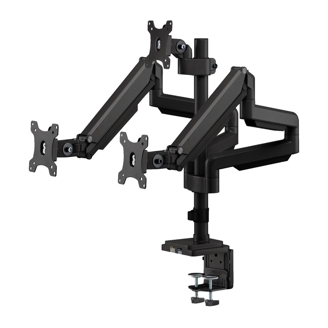 Ergo Office ER-408B Bracket for 3 Monitors Desk Mount 1x USB 3.0 Arm Adjustable Swivel Tilt Rotateable 13" - 32" VESA