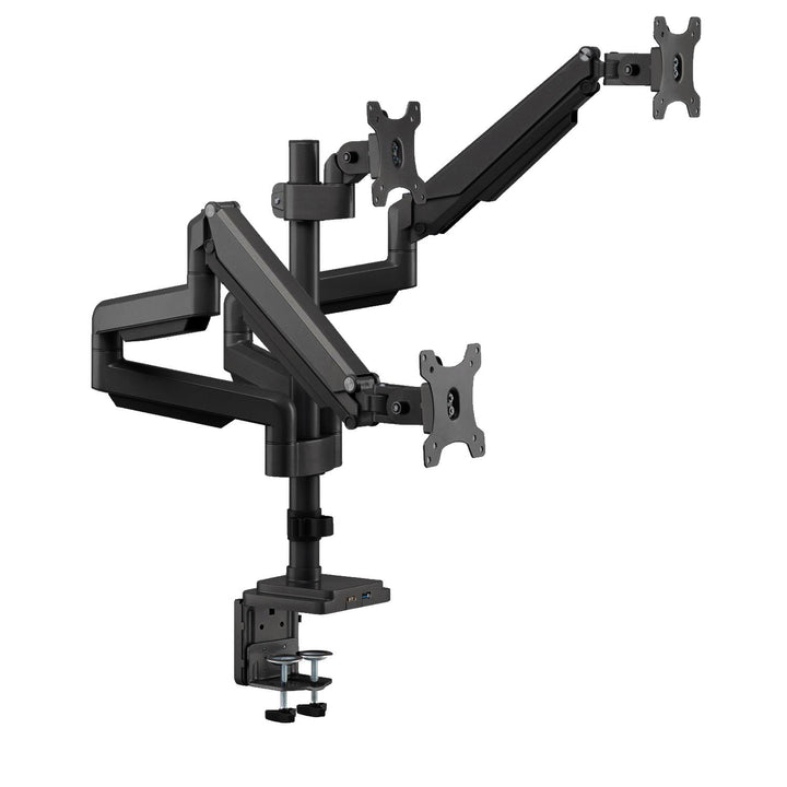 Ergo Office ER-408B Bracket for 3 Monitors Desk Mount 1x USB 3.0 Arm Adjustable Swivel Tilt Rotateable 13" - 32" VESA