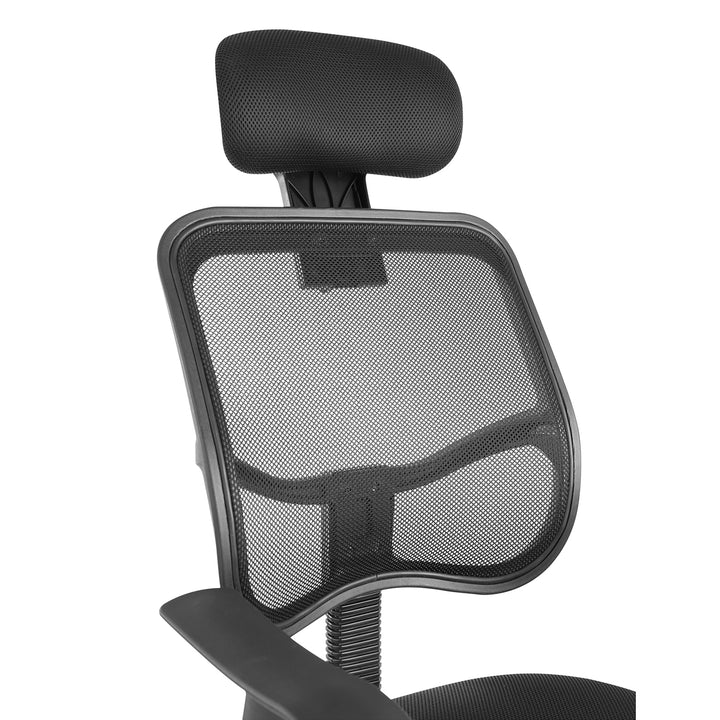 Ergo Office ER-413 Ergonomic Office Chair Adjustable Headrest &amp; Seat Height Mesh Swivel Durable Black