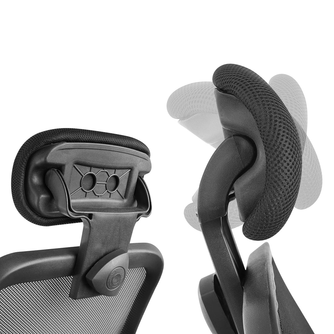 Ergo Office ER-413 Ergonomic Office Chair Adjustable Headrest &amp; Seat Height Mesh Swivel Durable Black