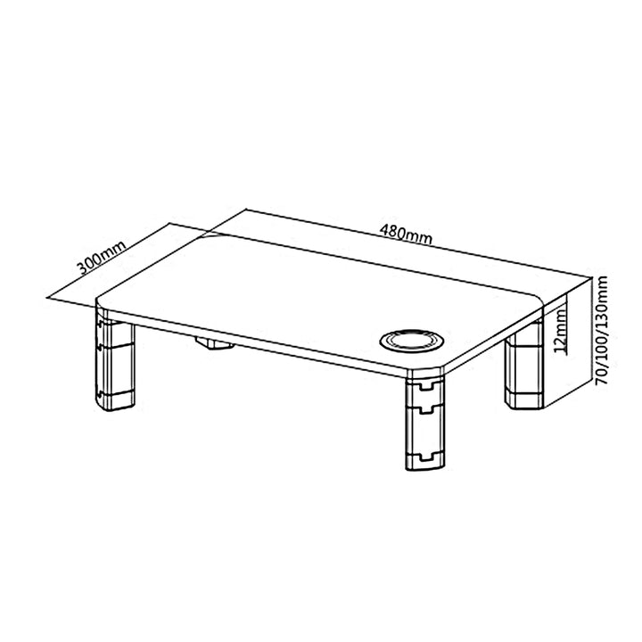 Oifig Ergo ER-415 Monatóireacht a dhéanamh ar Seilf Seastán Qi Muirearú Inchoigeartaithe 17" - 32" 20kg Charger Ionduchtúcháin