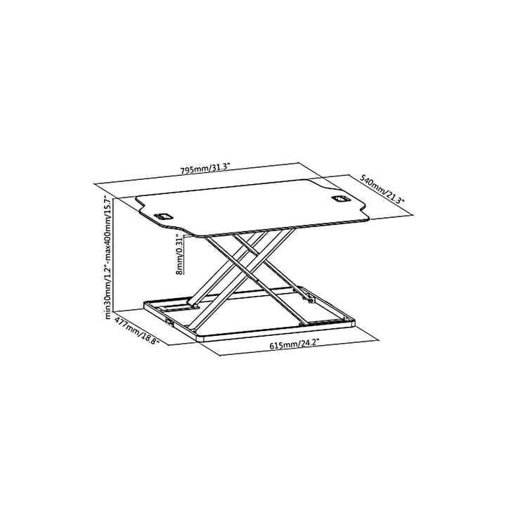 Oifig Ergo ER-419 Monatóireacht a dhéanamh ar Seastán Glúine Deasc Airde Seasamh Inchoigeartaithe Obair Suí Ultra Thin 10kg