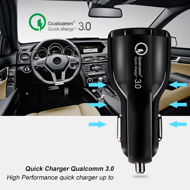 2-slot USB Charger 12-24V Cigarette Lighter Quick Charge 3.0 1x QC3.0 5V / 3A, 9V / 1.8A, 12V / 1.6A 1x 5V / 3.1A