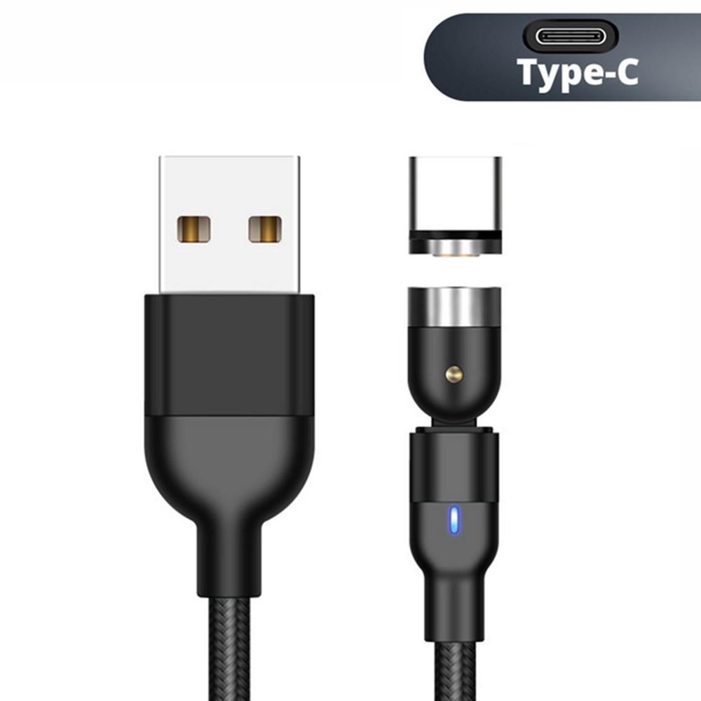 Magnetic USB cable with USB-Type-C adapter 2m fast charging function 9V / 2A 5V / 3A Fast Charge charging cable Data cable 360 ° and 180 ° rotatable Magnetic connection (cable with USB-Type-C adapter 2m)