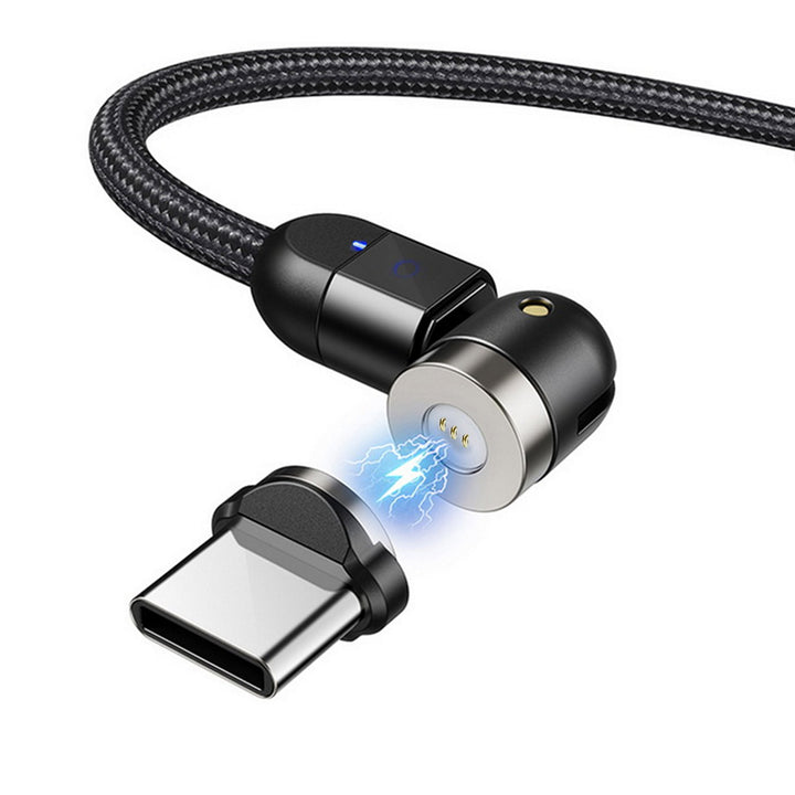 Magnetic USB cable with USB-Type-C adapter 2m fast charging function 9V / 2A 5V / 3A Fast Charge charging cable Data cable 360 ° and 180 ° rotatable Magnetic connection (cable with USB-Type-C adapter 2m)