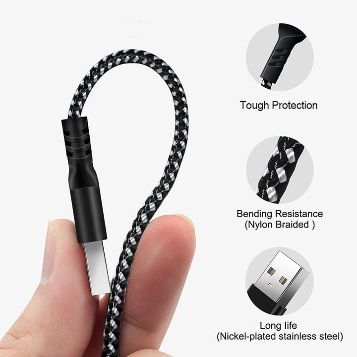 Cábla luchtaithe cábla USB go Lightning 1m Muirear Tapa 5V / 2.4A cábla sonraí Cábla luchtaithe tapa Tarchur sonraí cábla nasc braided níolón ardluais (8-bioráin)