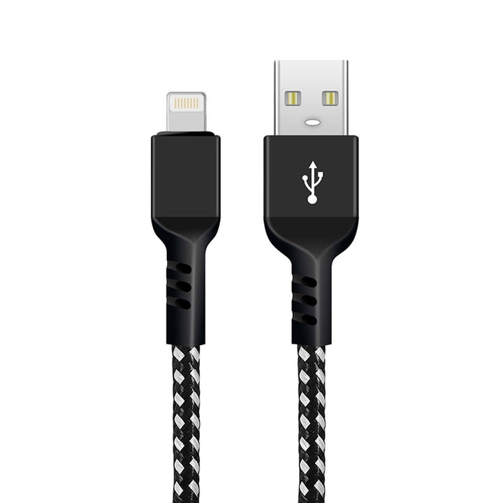 Cábla luchtaithe cábla USB go Lightning 1m Muirear Tapa 5V / 2.4A cábla sonraí Cábla luchtaithe tapa Tarchur sonraí cábla nasc braided níolón ardluais (8-bioráin)