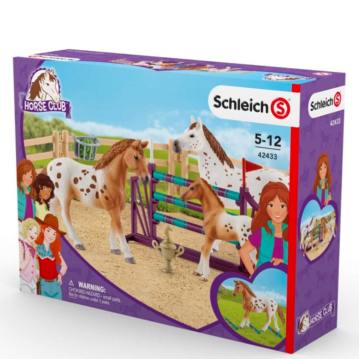 Schleich SLH42433 Club Capall Schleich Playset Oiliúna Tournament Lisa 3 Gabhálais Capall