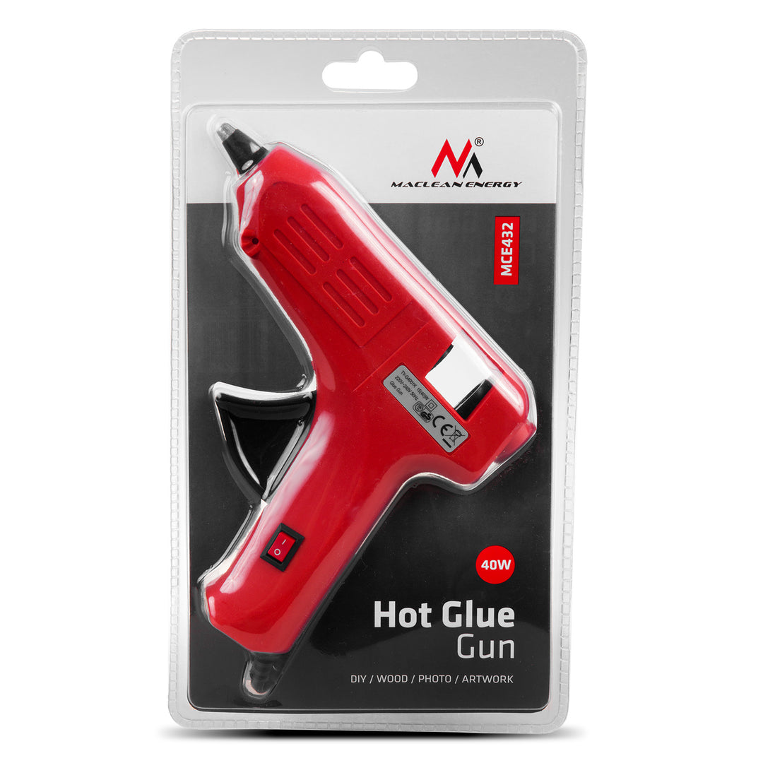 Maclean MCE432 Hot Glue Gun 40W + 2x Hot Glue Sticks Transparent Glue Sticks for DIY Crafts and Repairs Hot Glue Gun