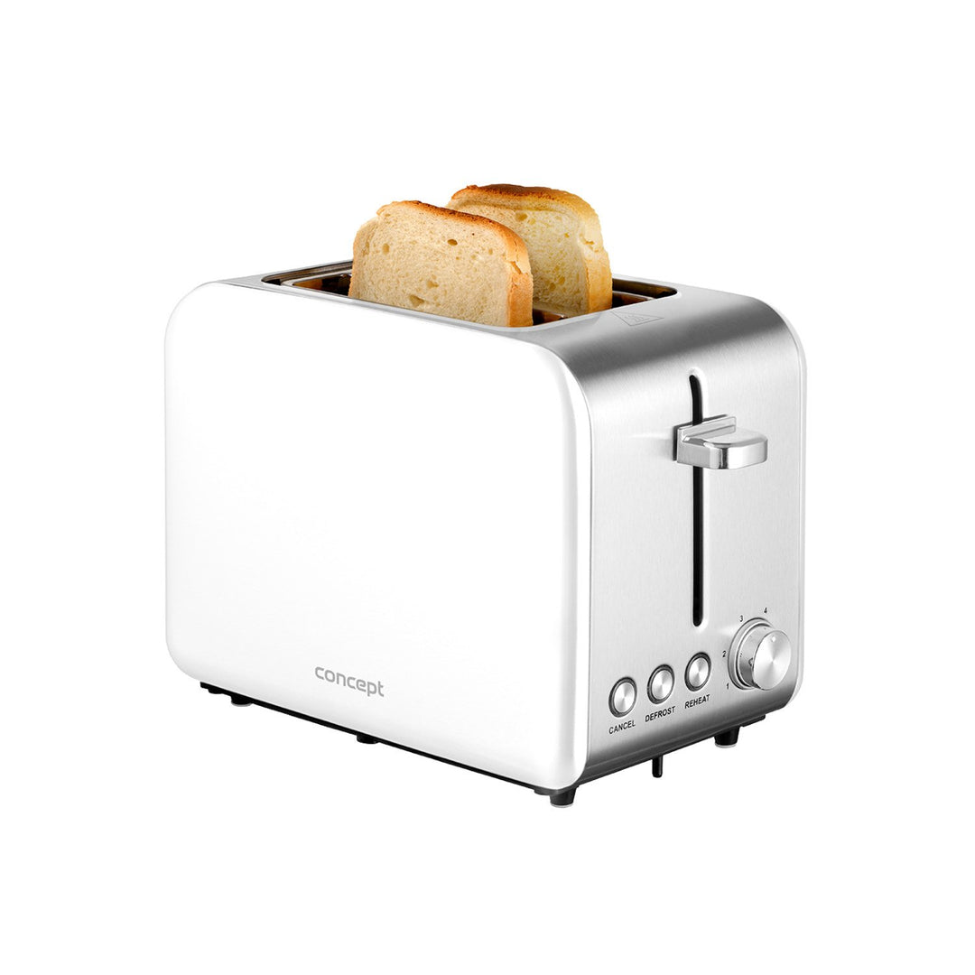 Concept TE2051 stainless steel toaster matt white