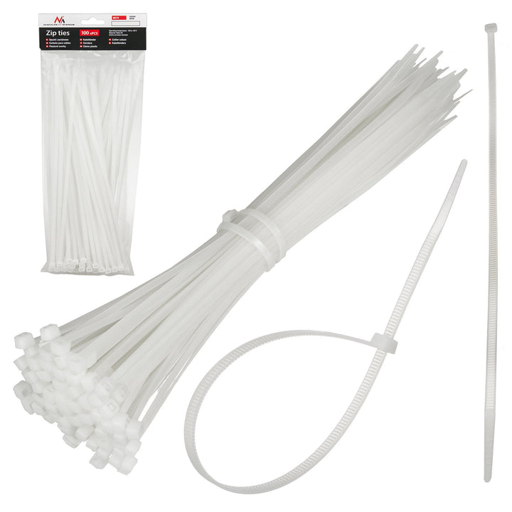 Cable ties (100 pieces) Maclean MCTV-464 W - white, 4.8x200mm, resistant to UV, temperature of use - 40 +85 degrees C.