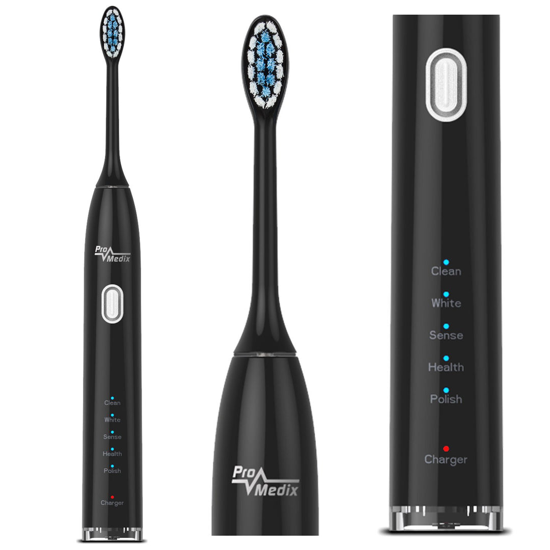 Sonic Toothbrush Promedix PR-740 B black, 5 modes, timer, battery level indicator 2 replacement heads included