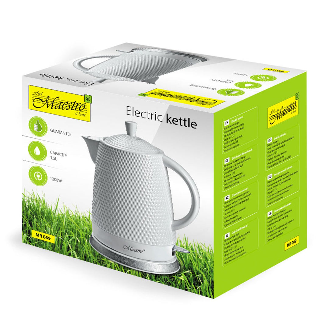 Maestro MR069 Ceramic Kettle 1.5l Electric Jug 1200W