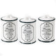 Maestro Paris Set of 3 Ceramic Retro Kitchen Containers with Lid Coffee Tea Sugar