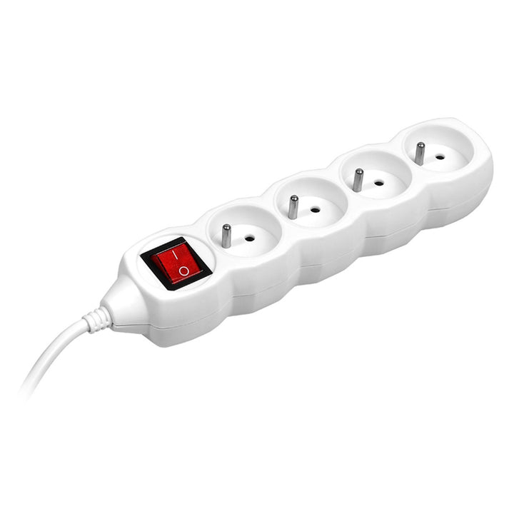 Extension cord TRACER PowerCord 3.0m (4 sockets, switch, white)