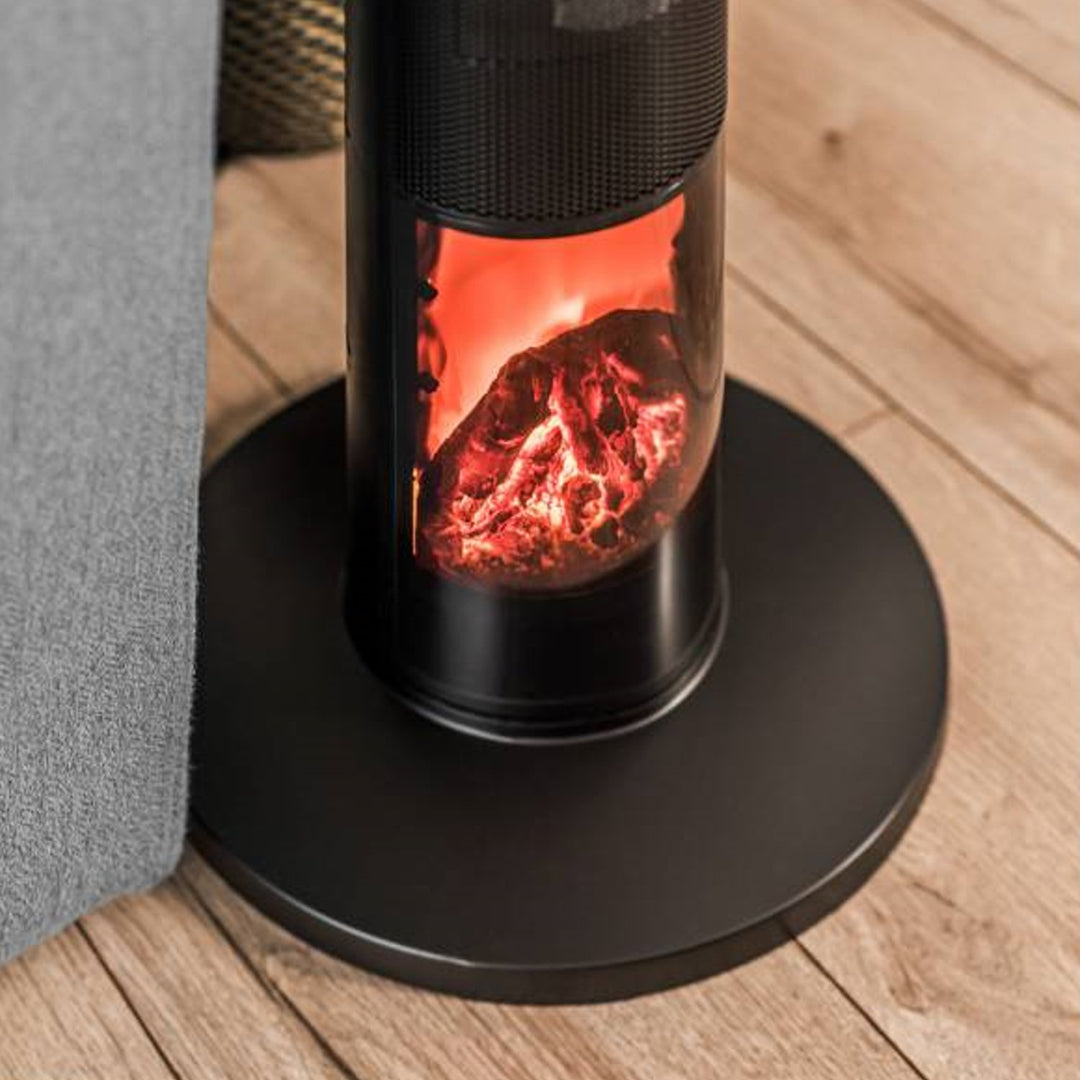 Fan heater, tower heater, 1000 / 2000W, 90 ° , 3 temperature settings, flame effect, remote control