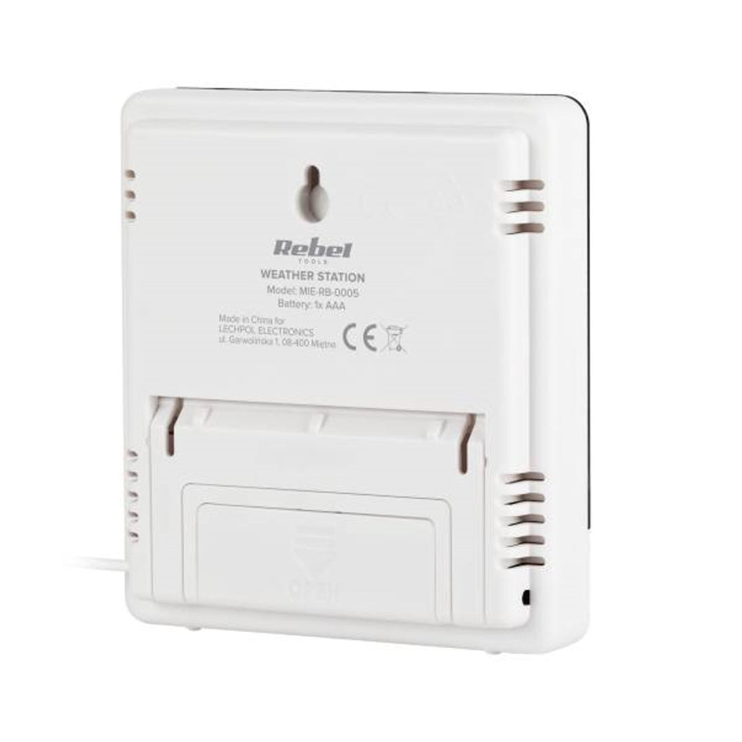 Stáisiún Aimsire Baile Rebel RB-0005 le Féilire Tomhais Taise &amp; Teochta &amp; Feidhm Aláraim