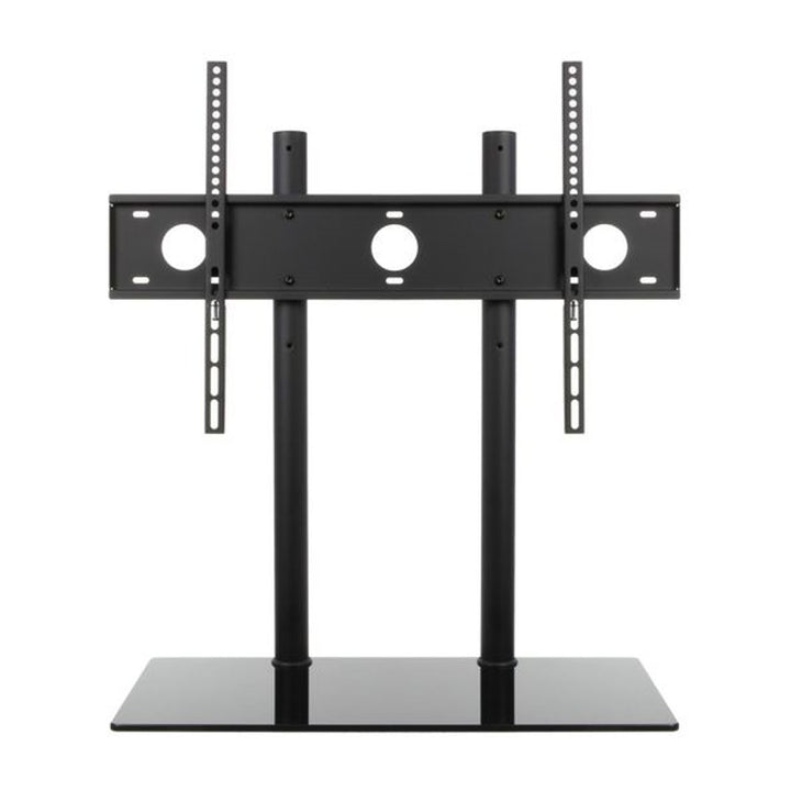 Table TV Stand Holder Bracket 32 - 65" Monitor Adjustable Height Glass Steel LCD LED OLED QLED