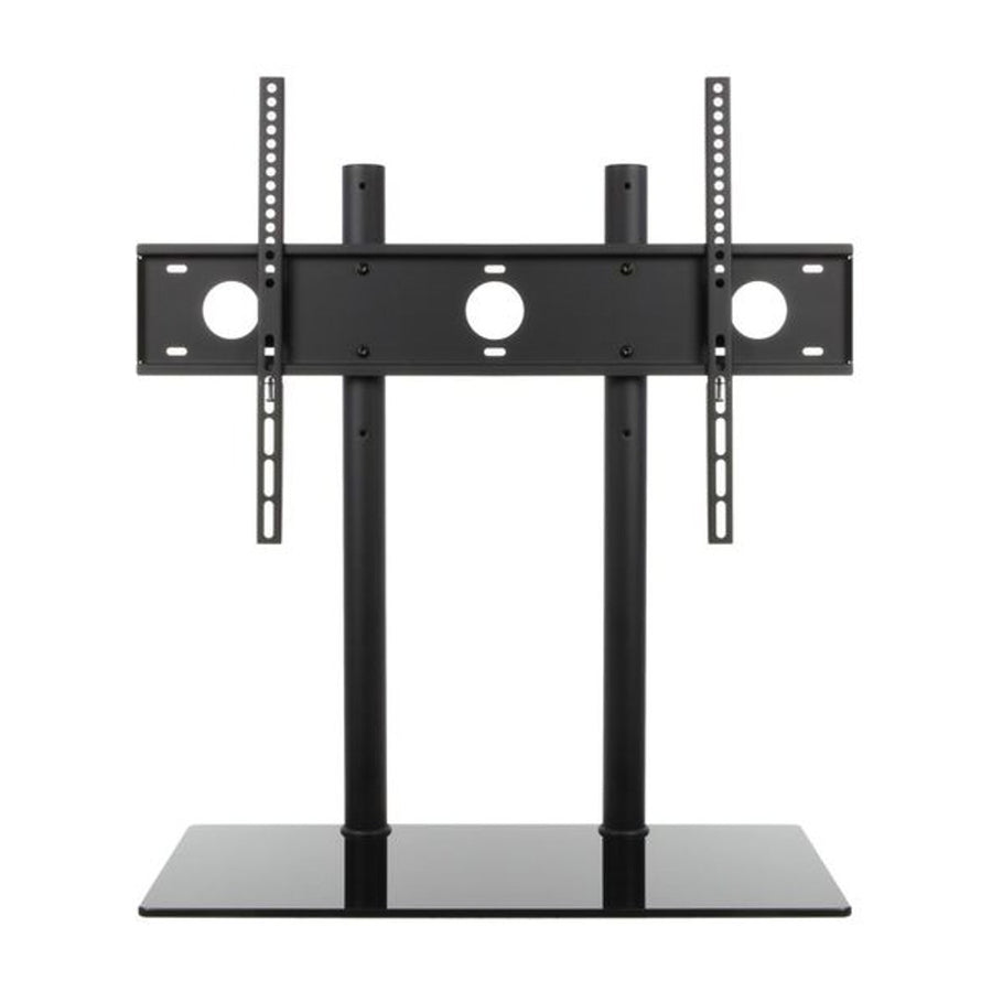 Table TV Stand Holder Bracket 32 - 65" Monitor Adjustable Height Glass Steel LCD LED OLED QLED