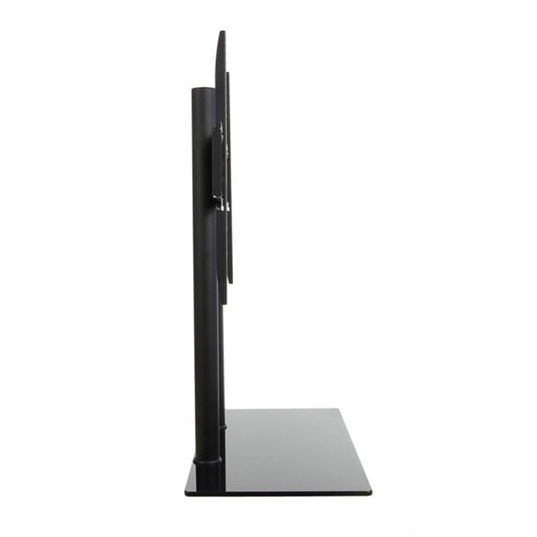 Table TV Stand Holder Bracket 32 - 65" Monitor Adjustable Height Glass Steel LCD LED OLED QLED