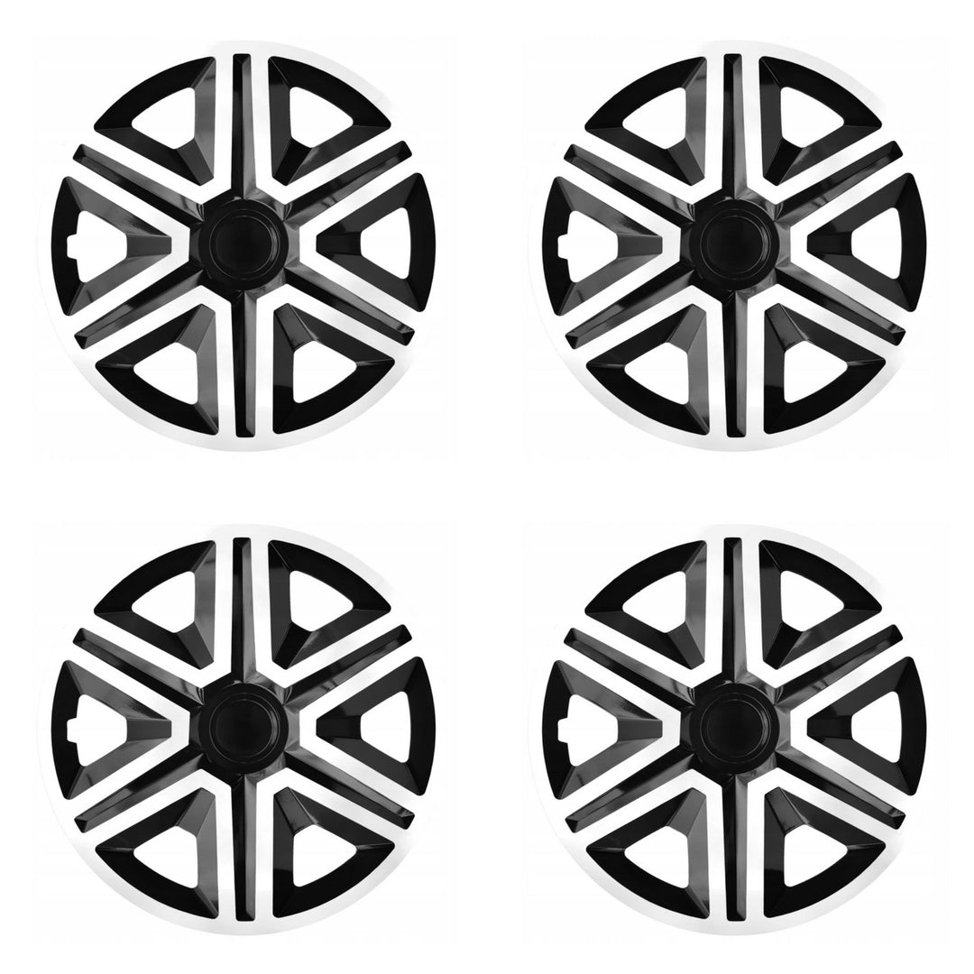 NRM 14" Wheel Covers Hubcaps Universal Set 4 PCS Car Weather Resistant White Black