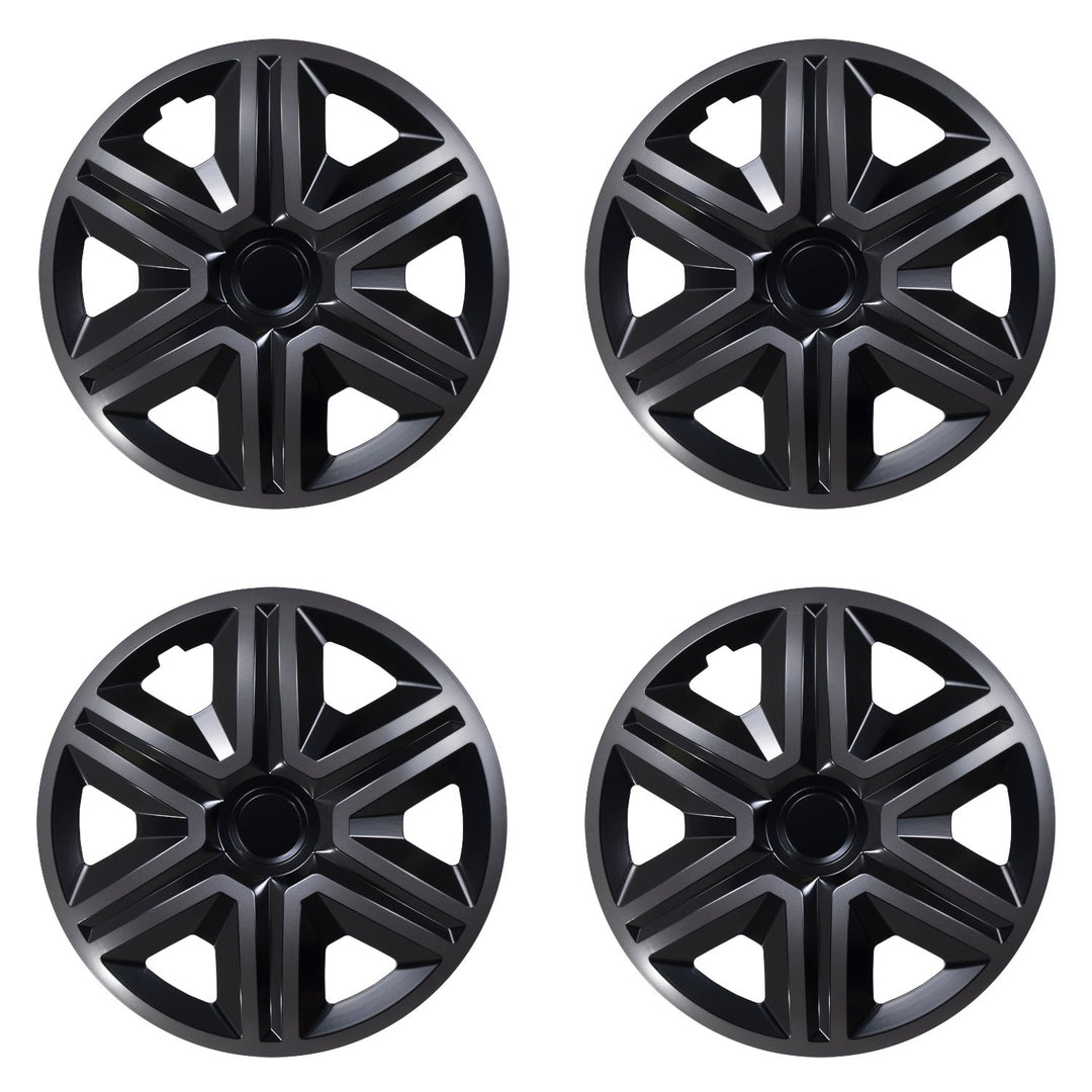 NRM 16" Wheel Covers Hubcaps Universal 4 PCS Graphite Black Weather Resistant