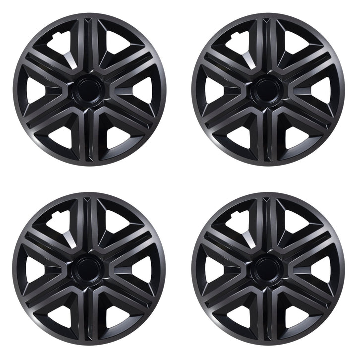 Clúdaíonn Rothaí NRM 16" Hubcaps Uilíoch 4 PCS Graifít Frithsheasmhach in Aimsir Dhubh