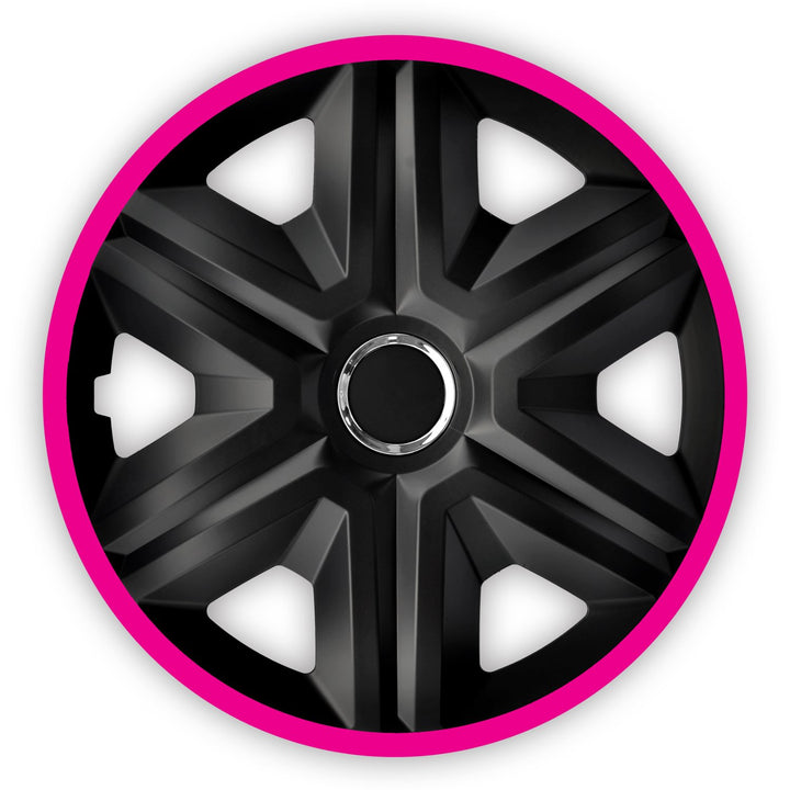 NRM 16" Wheel Trims Covers Hubcaps Universal 4 PCS Weather Resistant Durable Pink Black
