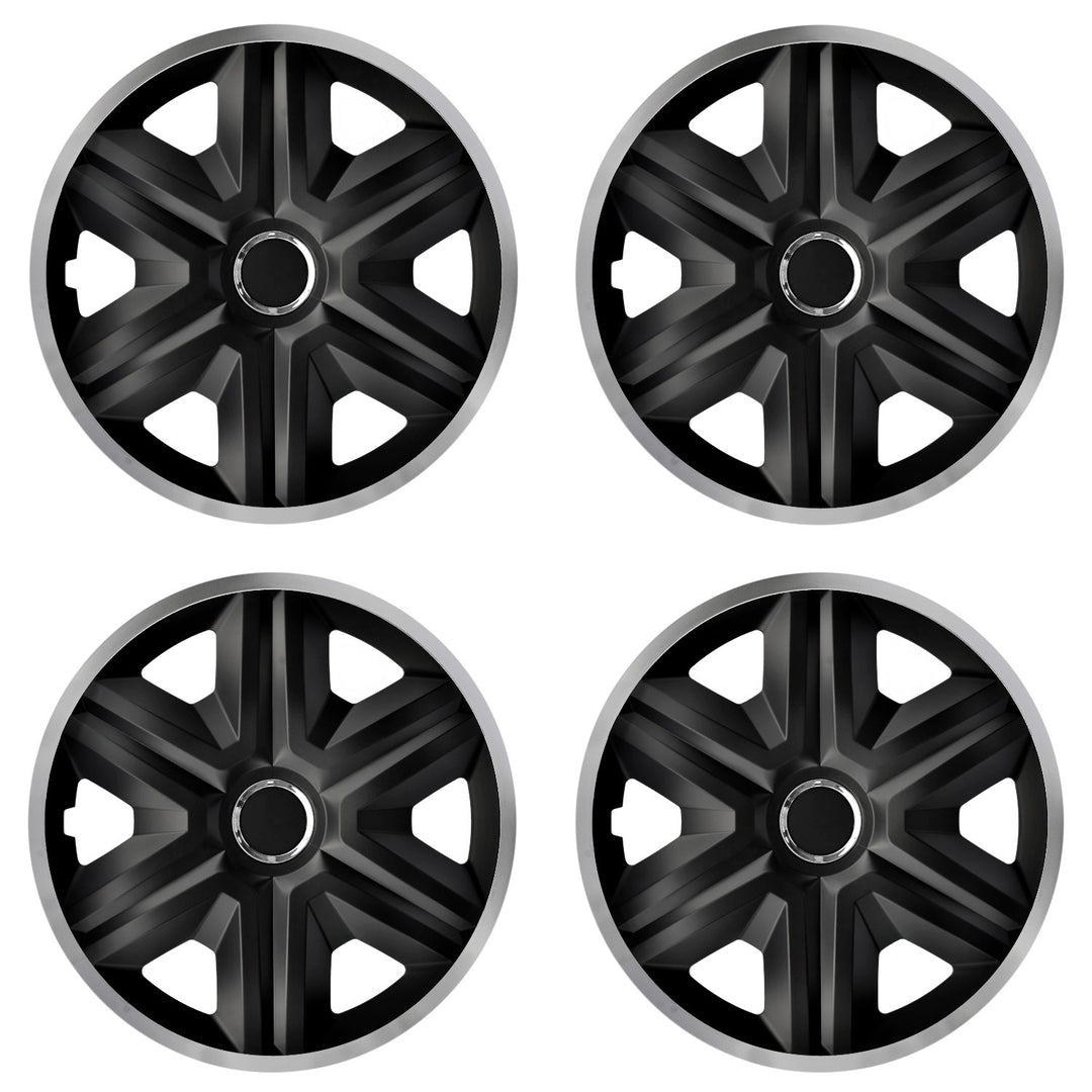 Clúdaíonn Trims Rothaí NRM 16" Hubcaps Uilíoch 4 PCS Frithsheasmhach in Aimsir Airgid