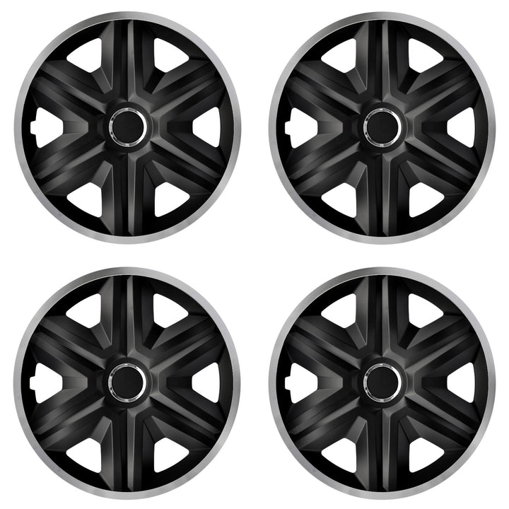 Clúdaíonn Trims Rothaí NRM 16" Hubcaps Uilíoch 4 PCS Frithsheasmhach in Aimsir Airgid