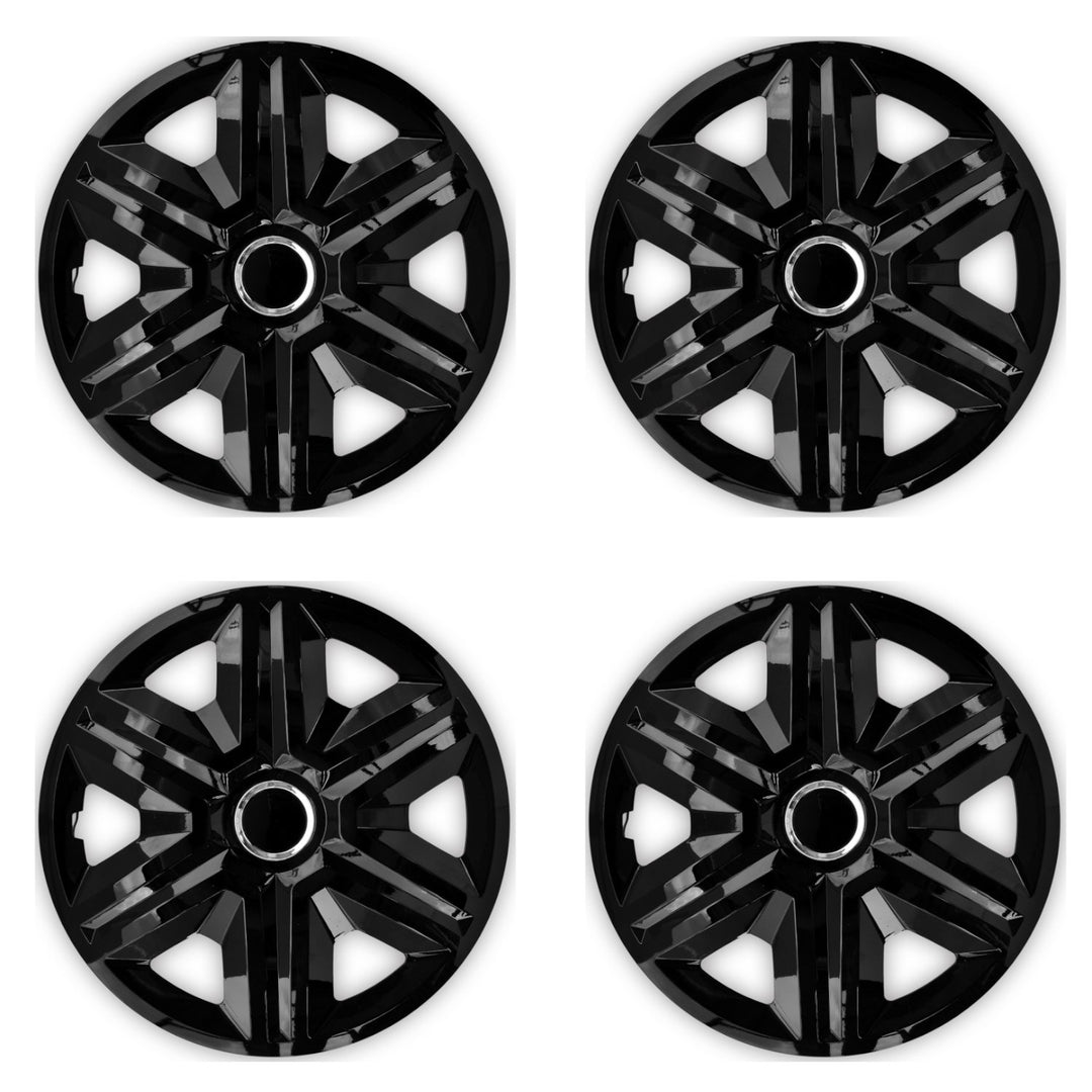 NRM 14" Wheel Trims Covers Hubcaps Universal 4 PCS Weather Resistant Solid Black