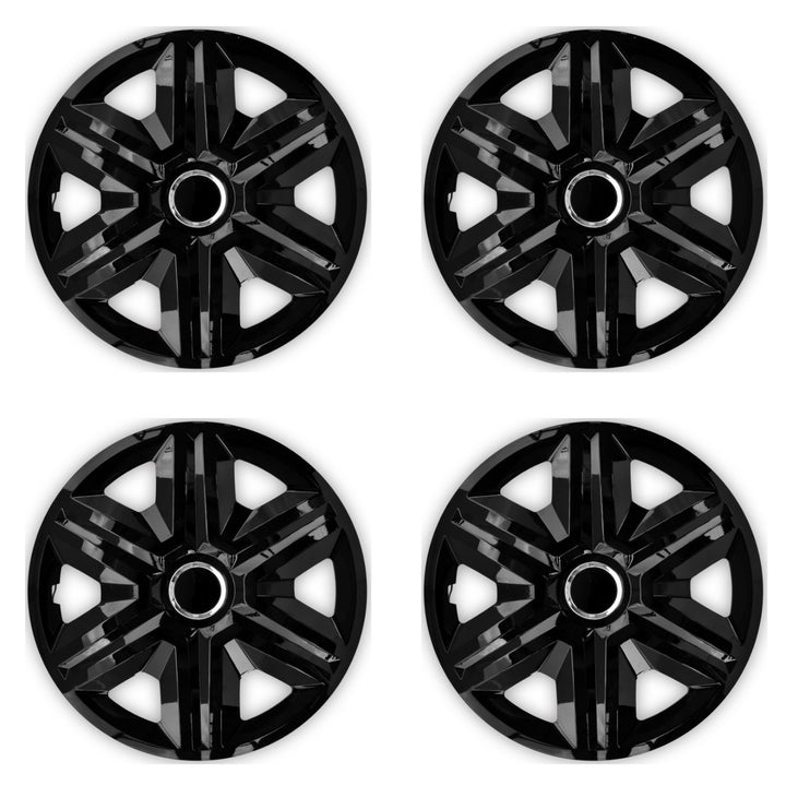 NRM 14" Wheel Trims Covers Hubcaps Universal 4 PCS Weather Resistant Solid Black