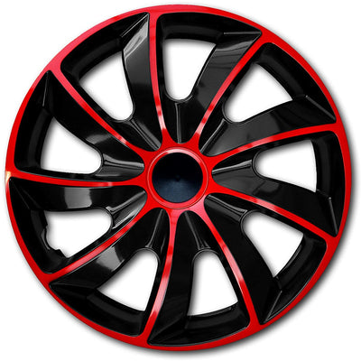 Set of hubcaps 14" QUAD red-black 4 pieces