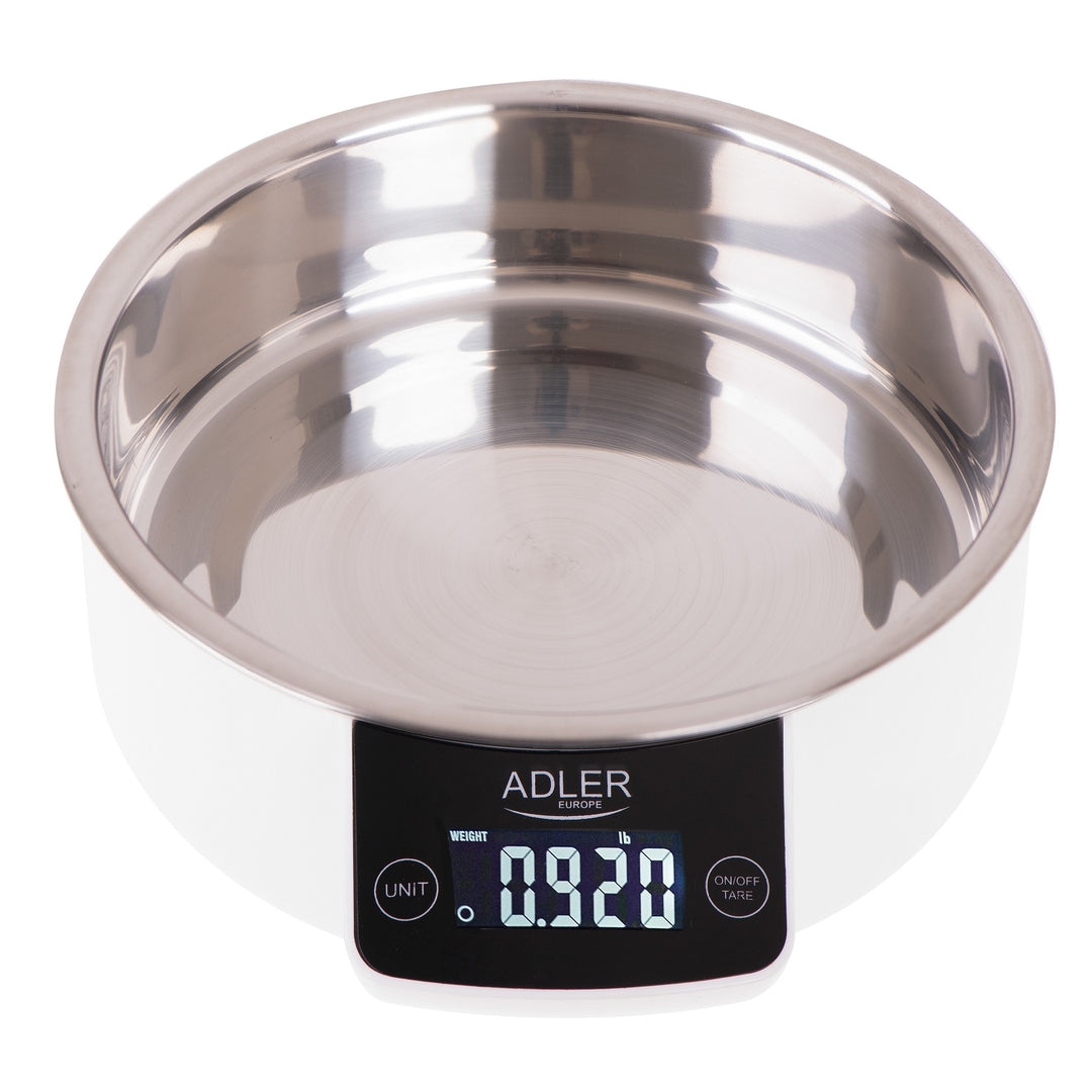 Adler AD 3166 Electronic Kitchen Scale with a Bowl 900ml Capacity Tare Function max. 5kg 1g Accuracy