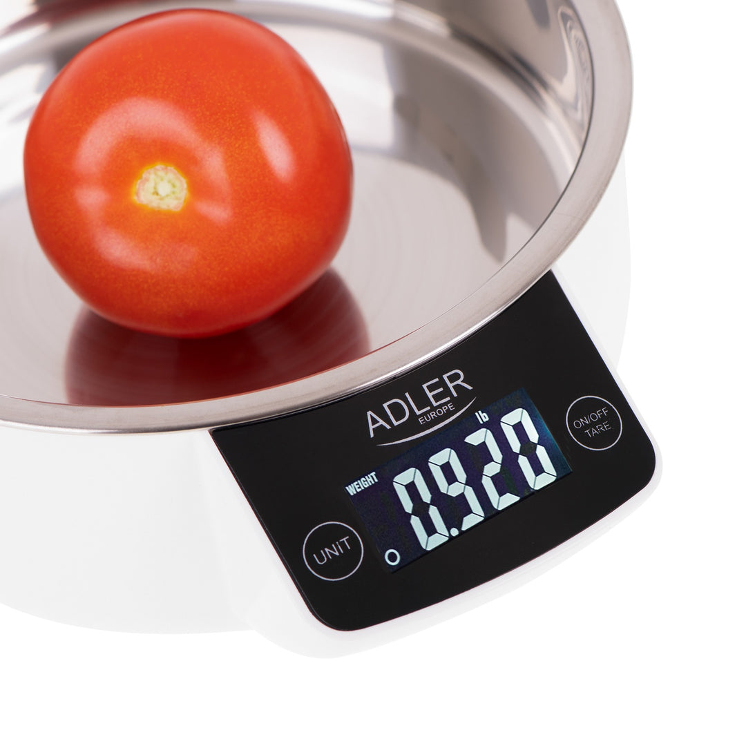 Adler AD 3166 Electronic Kitchen Scale with a Bowl 900ml Capacity Tare Function max. 5kg 1g Accuracy