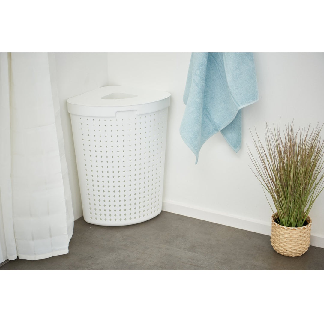 Plast Team SEOUL white laundry basket 62 L with handle