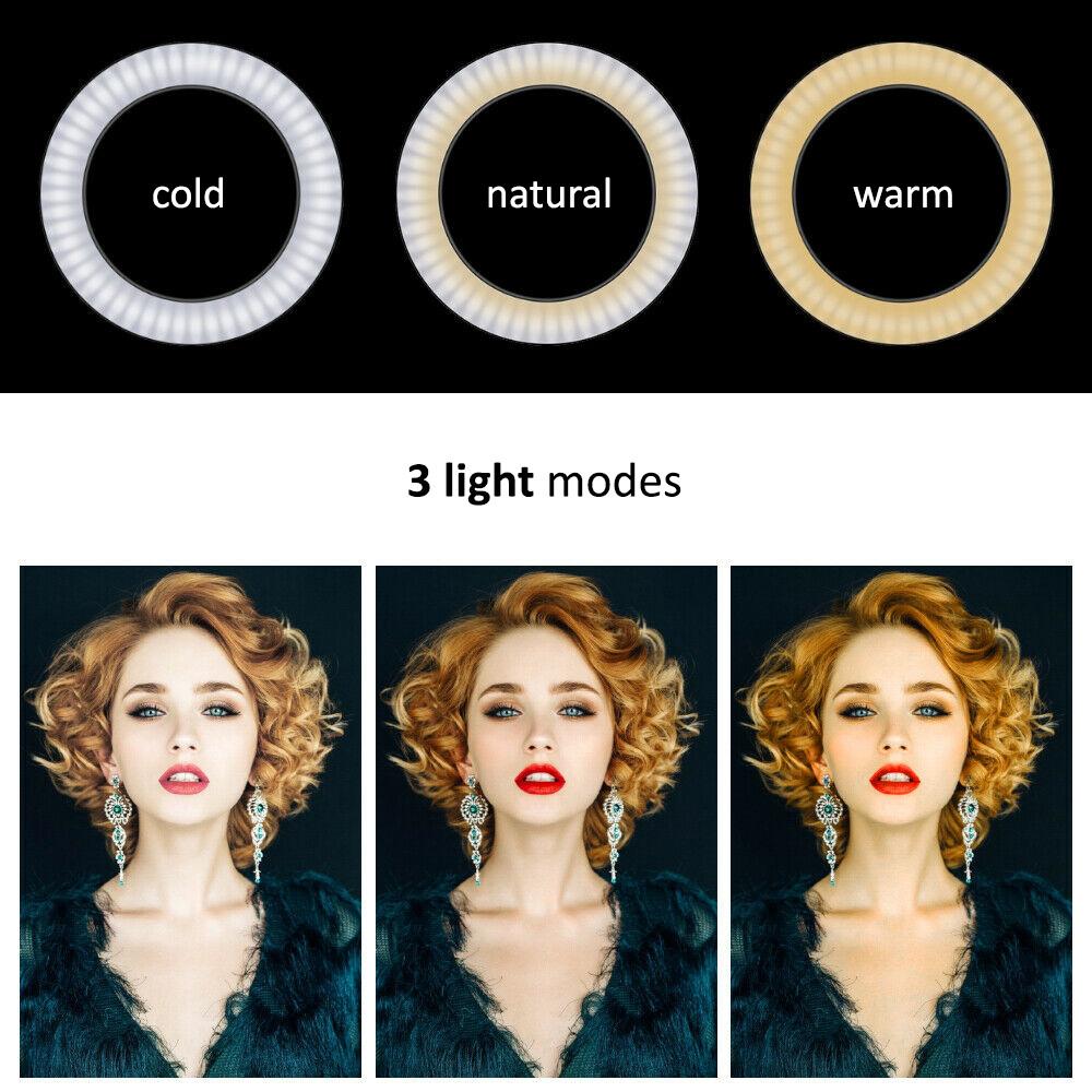 12 "20W LED ring light with Bluetooth Shutter 3 colors 10 brightness levels 10% -100% Adjustable brightness 160 LED smartphone lighting light