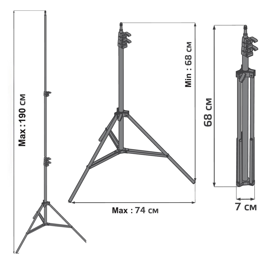 Seastán Maclean MC-163 ar feadh 12" Solas Fáinne faoi stiúir, Airde Inchoigeartaithe 62-190cm, Seastán Soilsithe, Seastán Lampa, Cumas Luchtaithe 3kg, Seastán Solais