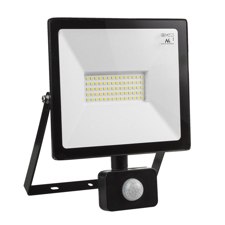 Maclean MCE650 NW PIR LED floodlight with Maclean motion sensor, slim 50W, 4000lm, neutral white (4000K), IP44, MCE650 NW PIR