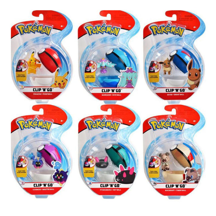 Pokemon Clip 'N' Go Series 7 Mix 1 Pokeball + 1 Figurine Set Random Toy