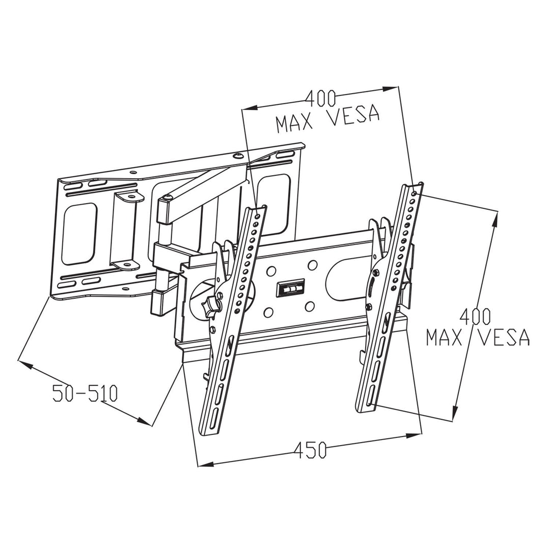 Lúibín DO stiúir / LCD TV 23-46 "35KG AR-77 EALAÍN inchoigeartaithe ingearach / cothrománach 51cm