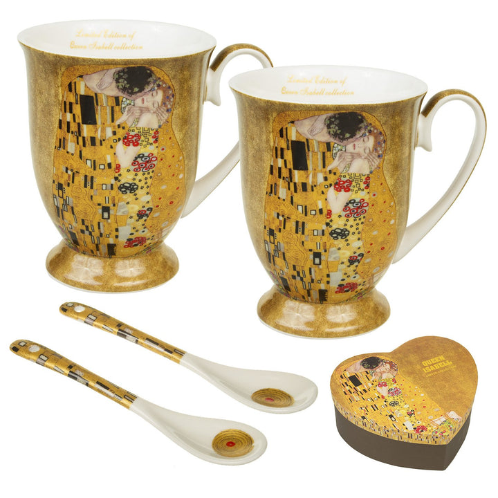 Espresso Gustav Klimt Porcelain Cup Set With Teaspoons