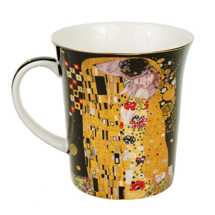 Mug Caife Poircealláin Óir Gustav Klimt Le spúnóg tae