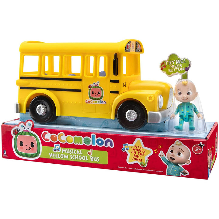 NAVO CMW0015 CoComelon CoComelon Ceol Buí Bus Scoile Fuaim JJ Figurine Song Nursery Rhymes